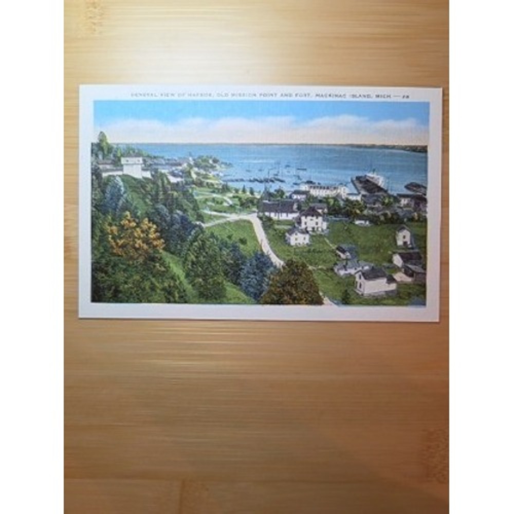 Mackinac Island Michigan Harbor Old Mission Point Fort Postcard 28934